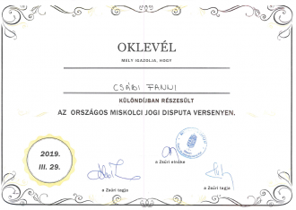 Csabi_Fanni__Orszagos_Miskolci_Jogi_Disputa_Verseny2019_Kulondij Csabi_Fanni__Orszagos_Miskolci_Jogi_Disputa_Verseny2019_Kulondij
