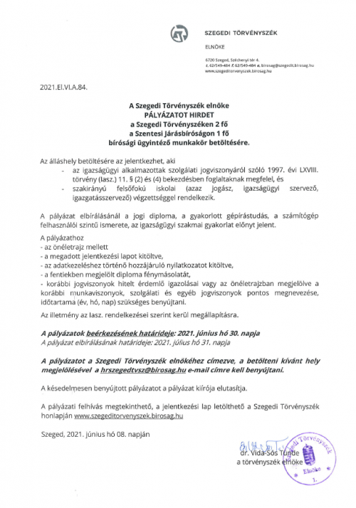 A_Szegedi_Torvenyszek_elnoke_palyazatot_hirdet