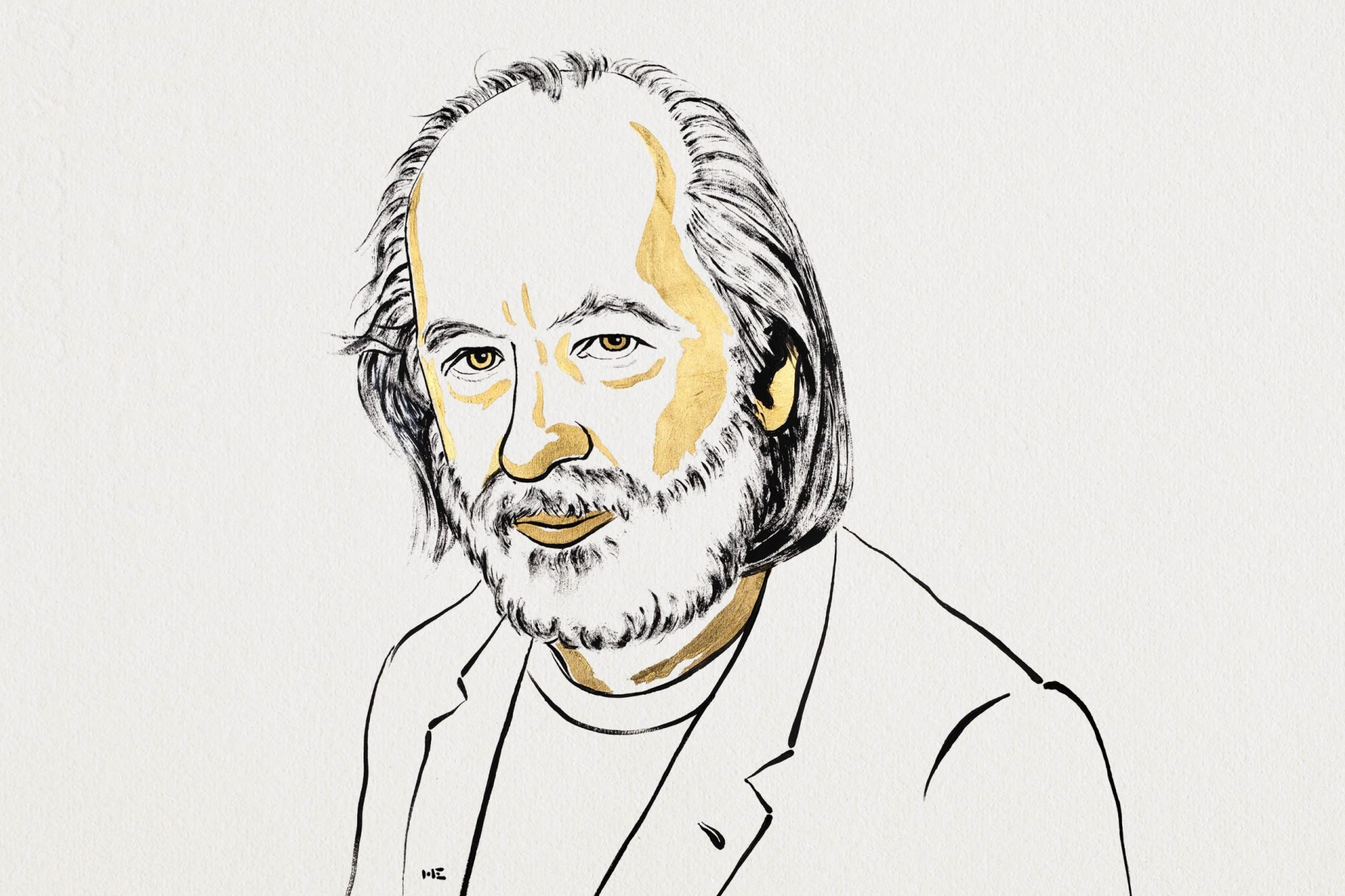 Krasznahorkai_Laszlo_Nobel-dijas_Ill_Niklas_Elmehed_rajza